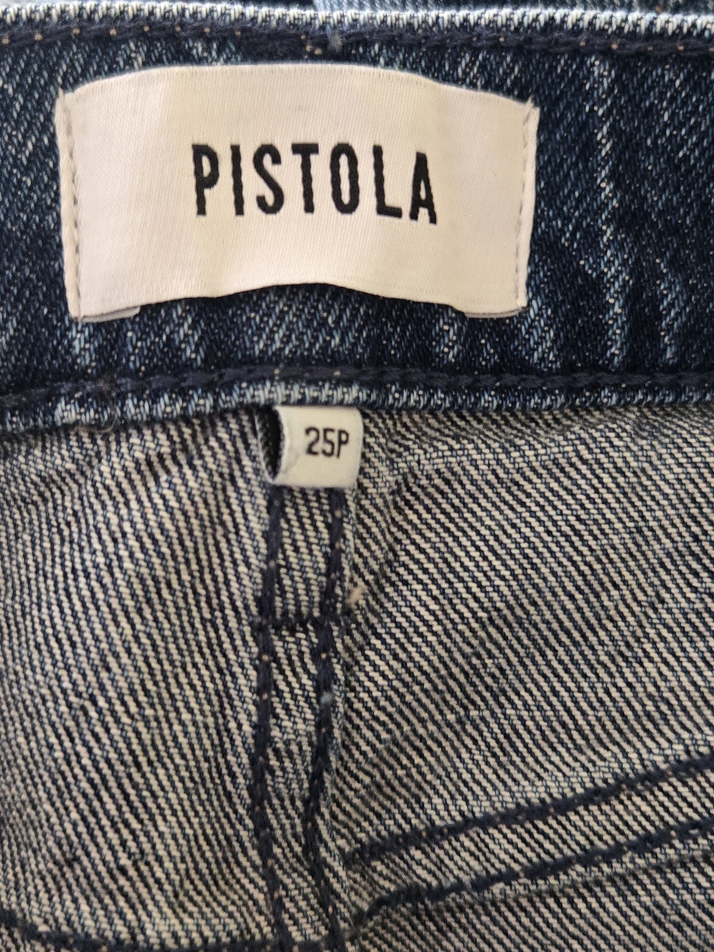 PISTOLA Penny Petite High Rise Wide Leg Jeans Size 25P Crop Raw Hem Medium Wash - Picture 4 of 9